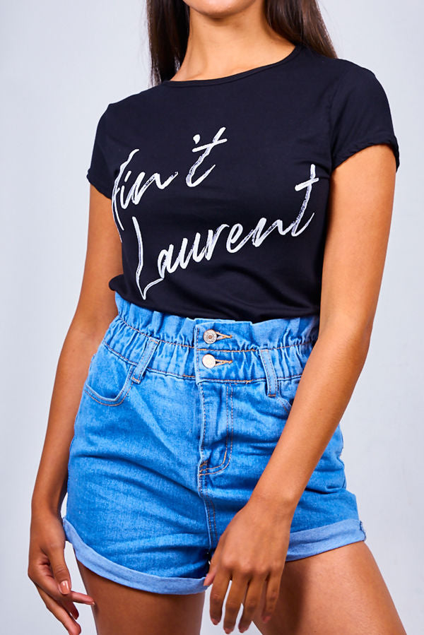 Black Saint Laurent Inspired Tee