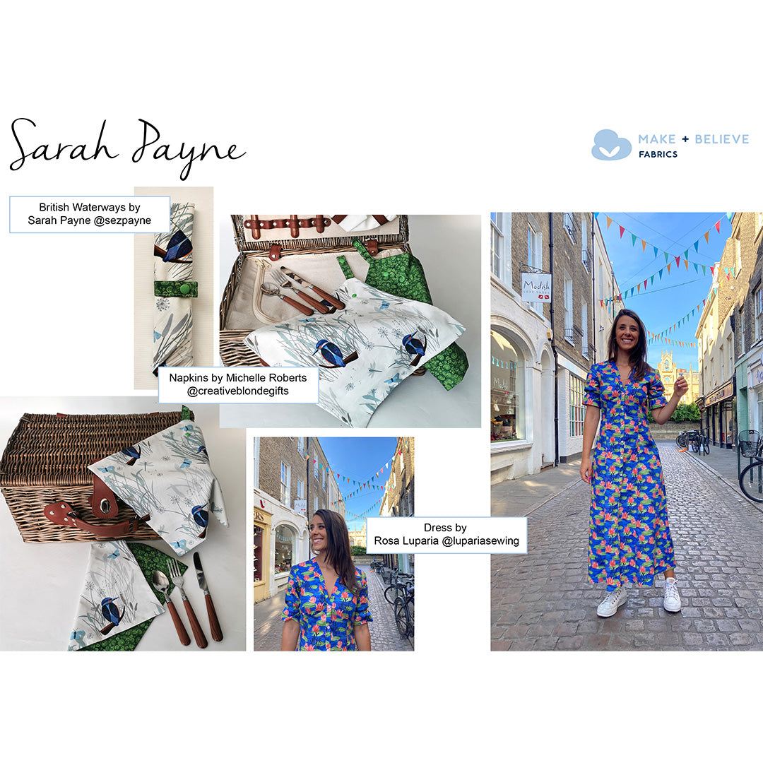 5 Piece Sarah Payne Waterways Edge Cotton Fat Quarters - Green - JAC’s Fabrics and Crafts