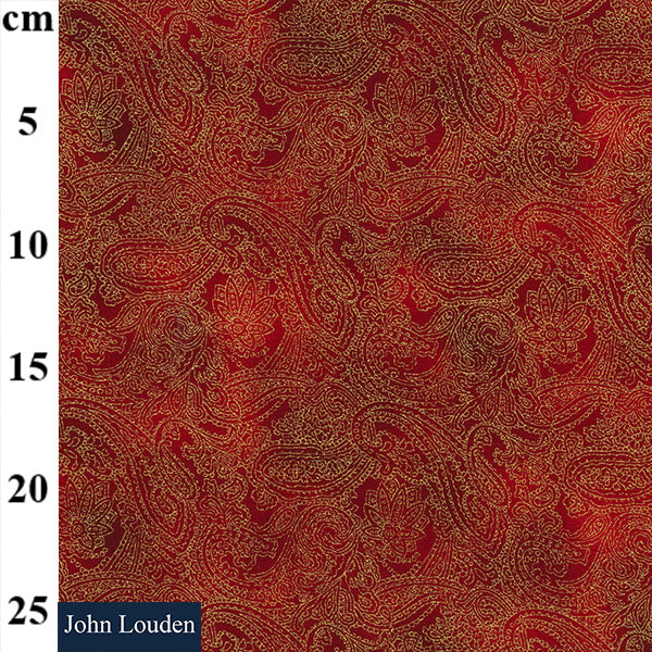 Christmas Blender Cotton – Red with Metallic Foil Print (110cm Wide)