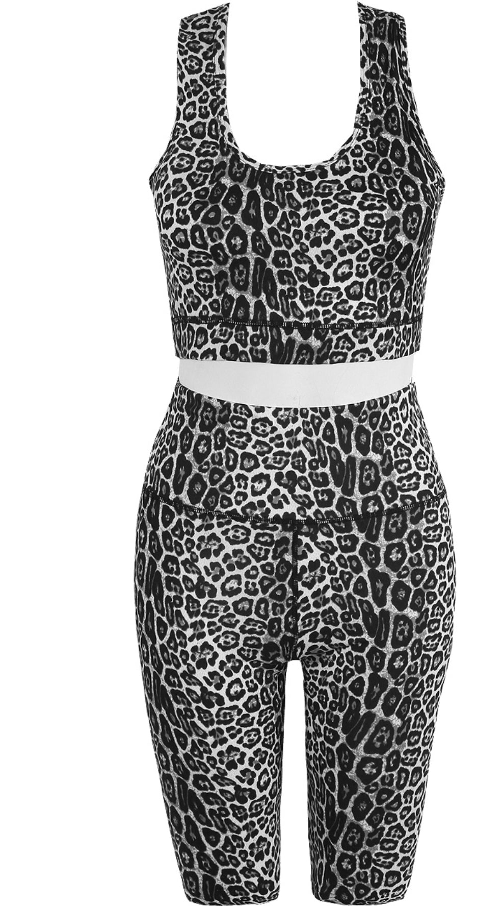 Leopard Print Active Set – Grey