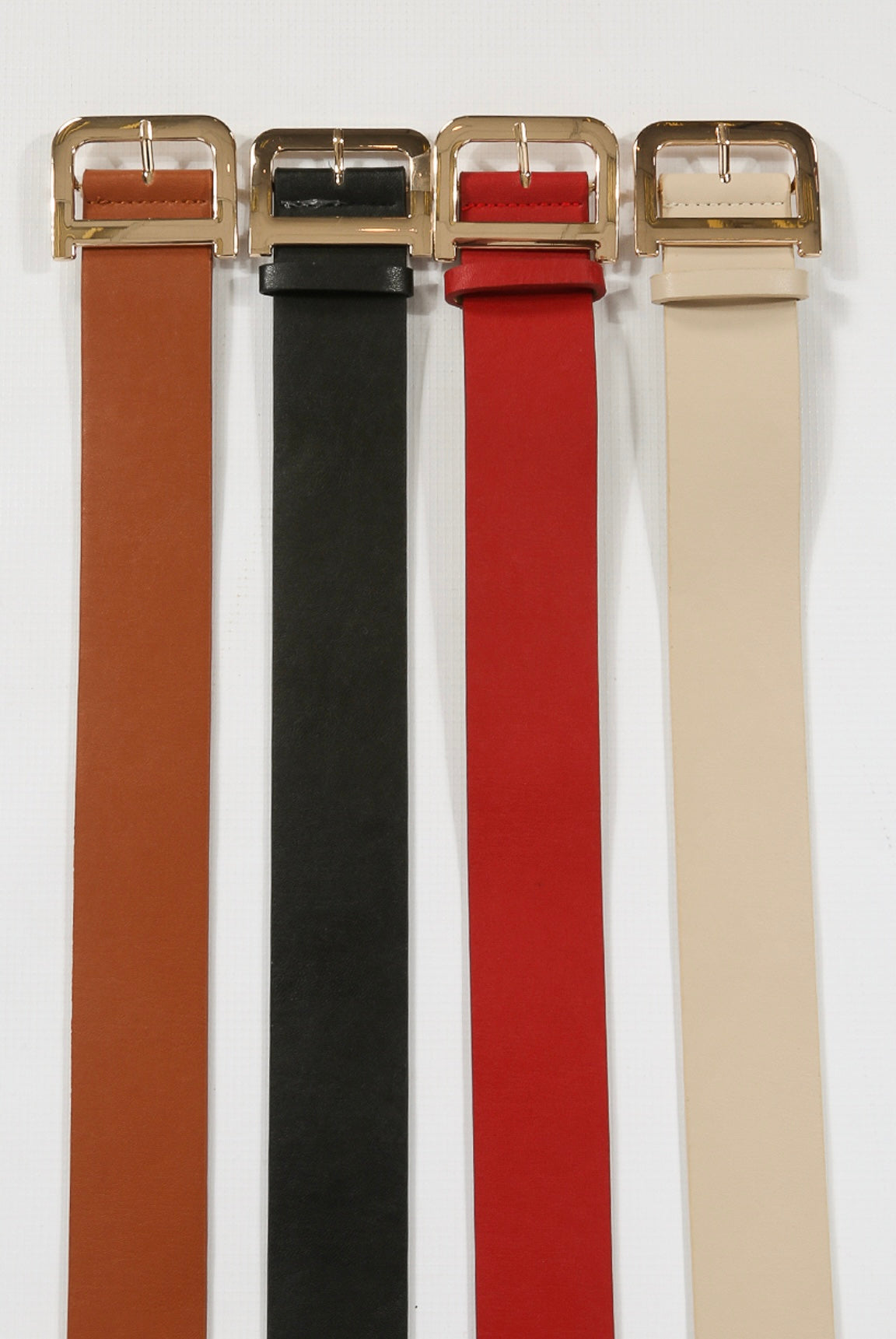 Faux Leather Belt – Red D Buckle