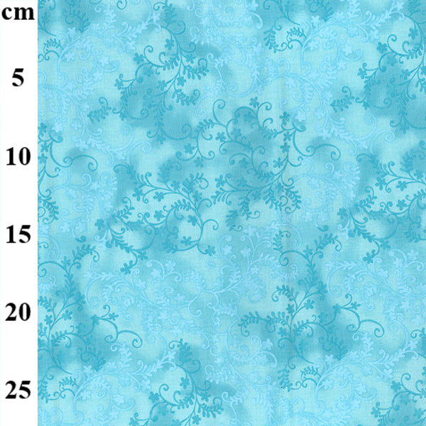 Mystic Vine Cotton – Aqua – 110cm