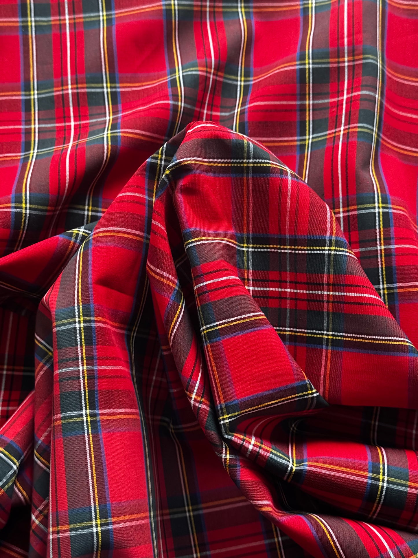 Red Tartan Flat Woven Cotton Fabric – Per Metre