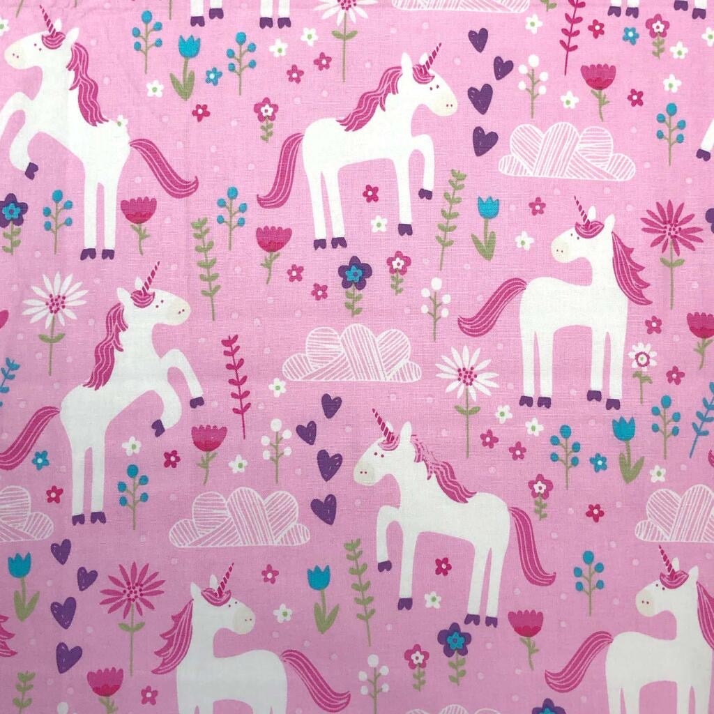 44" Pink Unicorns Cotton Print - JAC’s Fabrics and Crafts