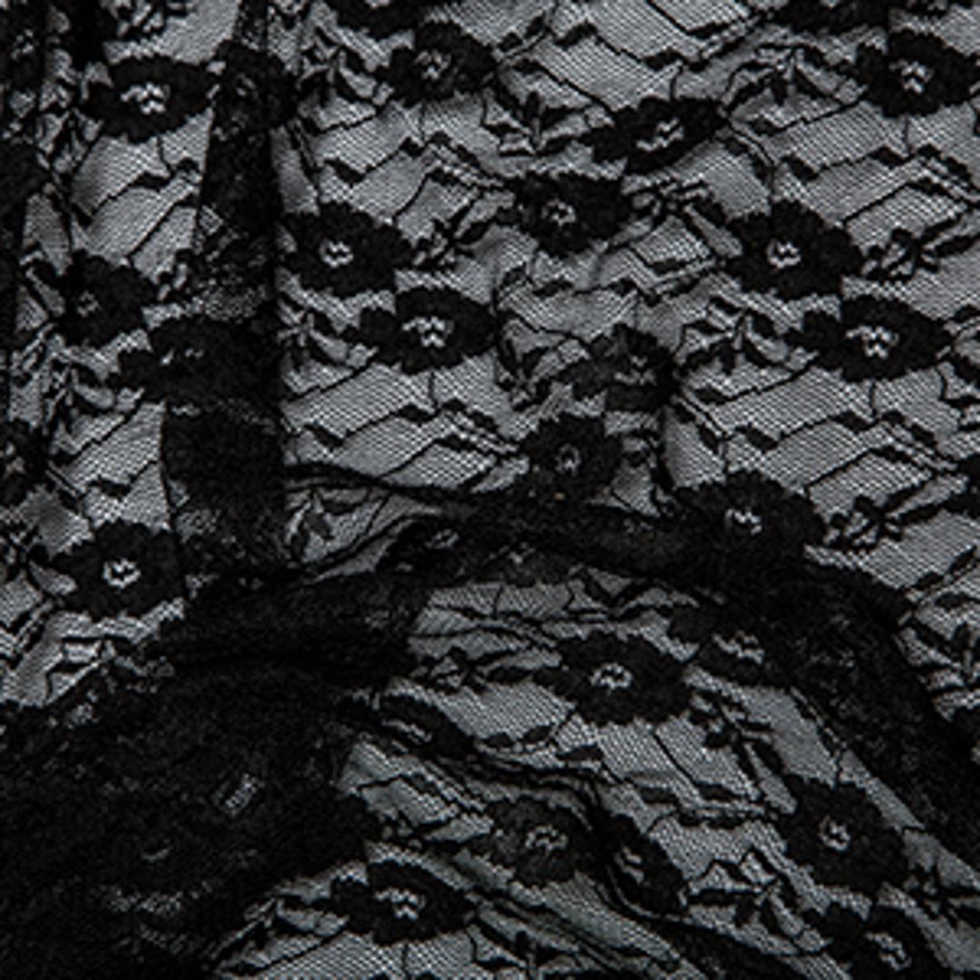 Soft Black Stretch Lace Fabric – Floral Mesh by the Metre