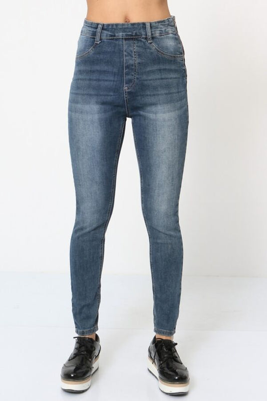 Itaimaska Women Side Zip Skinny Jeans - JAC’s Fabrics and Crafts