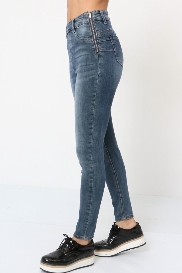 Itaimaska Women Side Zip Skinny Jeans - JAC’s Fabrics and Crafts