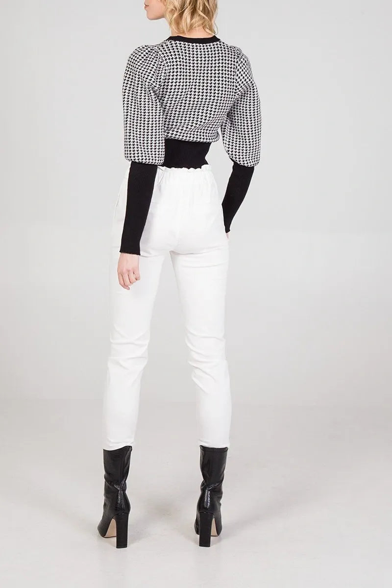 QED London Dogtooth Crop Jumper - JAC’s Fabrics and Crafts
