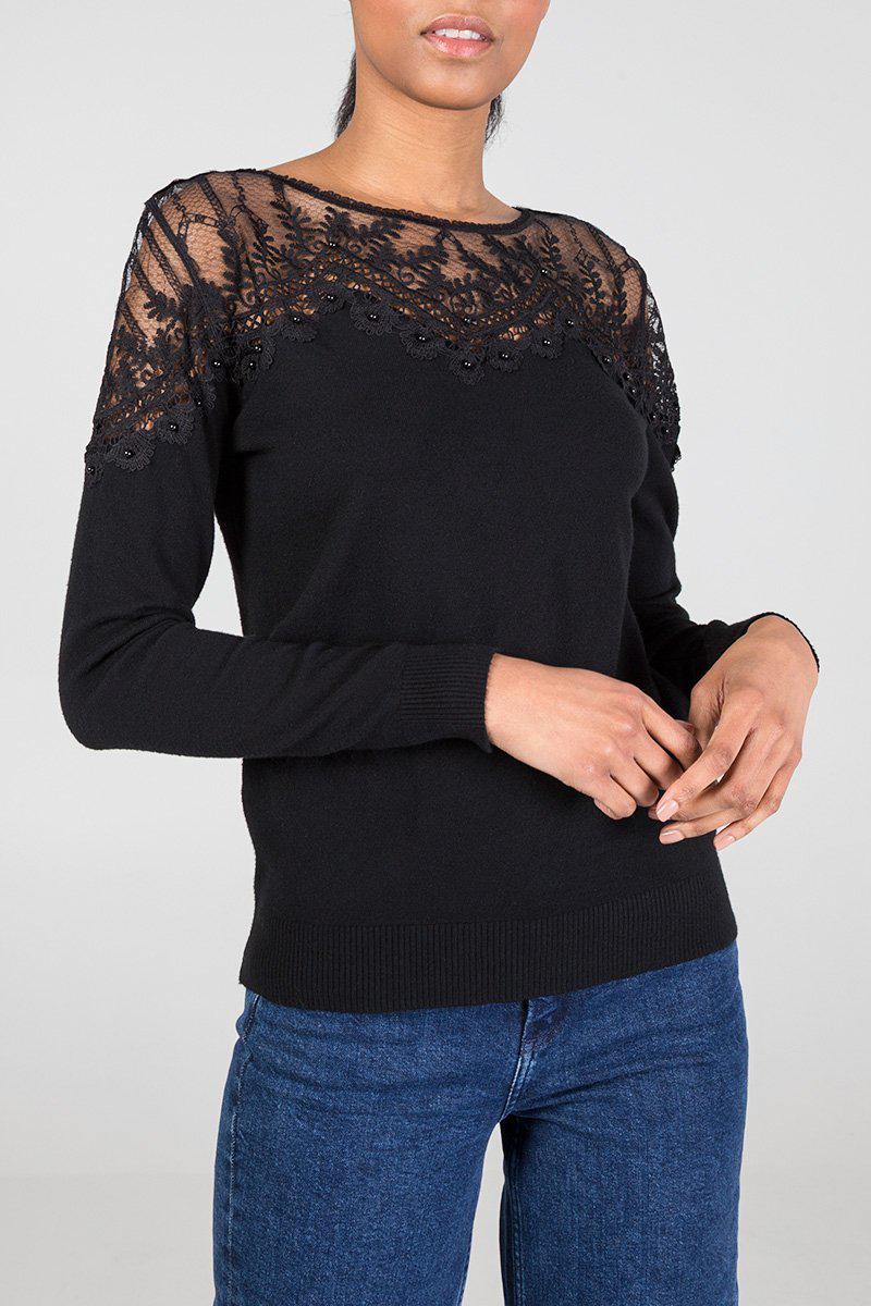 QED London Lace Detail Jumper Womenswear - JAC’s Fabrics and Crafts