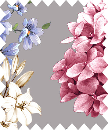 Gütermann Blue Floral Blueberry Printed Fabric - JAC’s Fabrics and Crafts