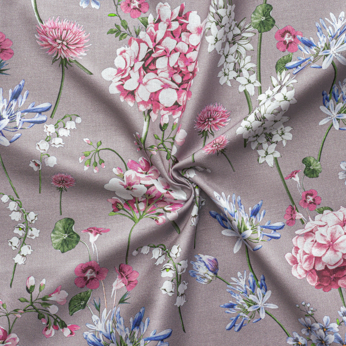 Gütermann Blue Floral Blueberry Printed Fabric - JAC’s Fabrics and Crafts