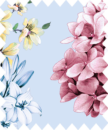 Gütermann Blue Floral Blueberry Printed Fabric - JAC’s Fabrics and Crafts