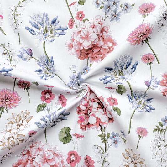 Gütermann Blue Floral Blueberry Printed Fabric - JAC’s Fabrics and Crafts