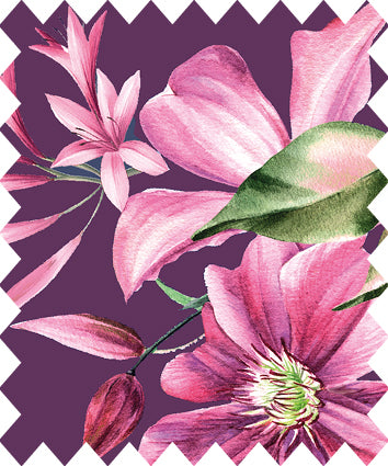 Gütermann Purple Floral Blueberry Printed Fabric - JAC’s Fabrics and Crafts