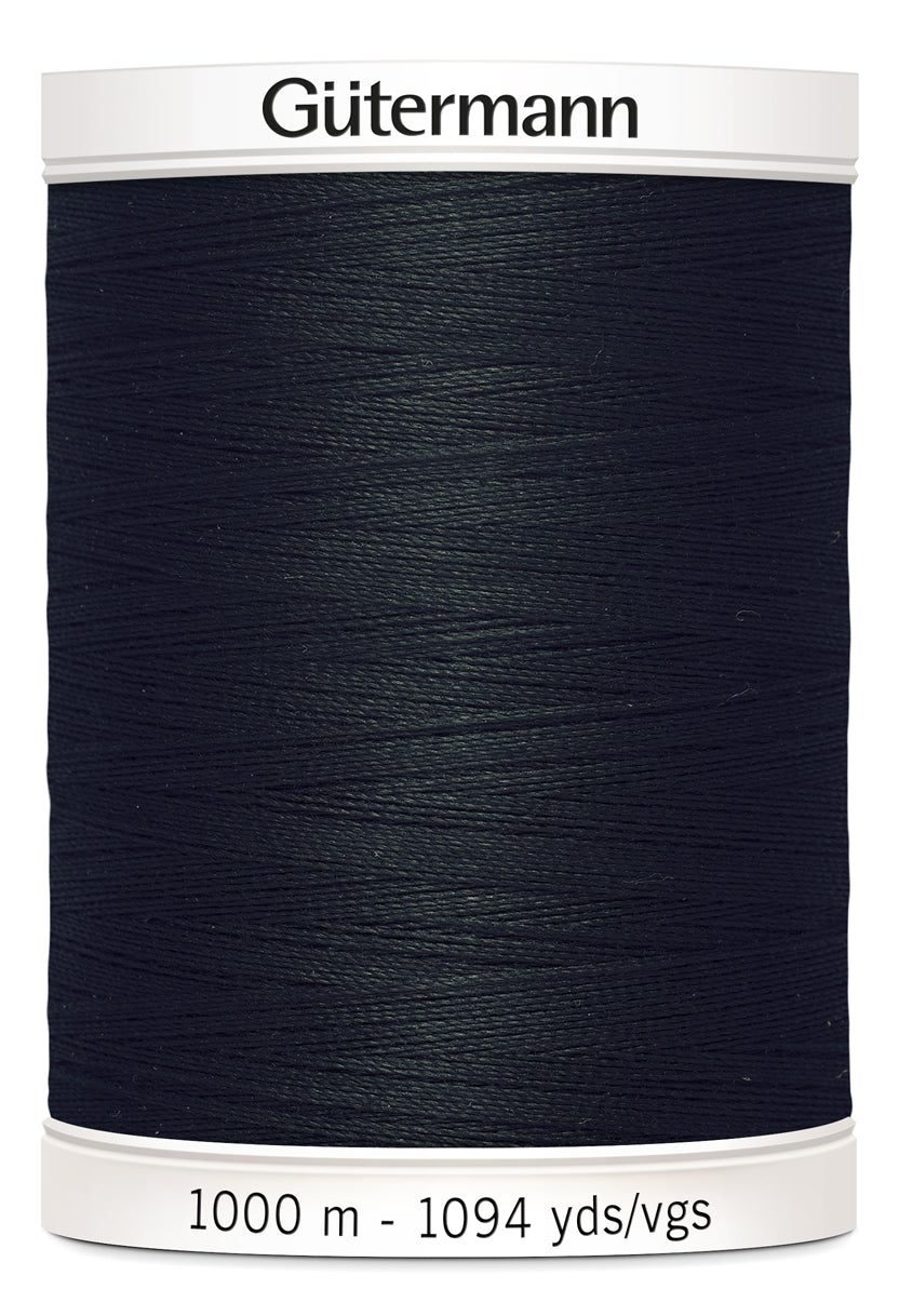 Black Gutermann Sew All Polyester Thread 1000mtr - JAC’s Fabrics and Crafts