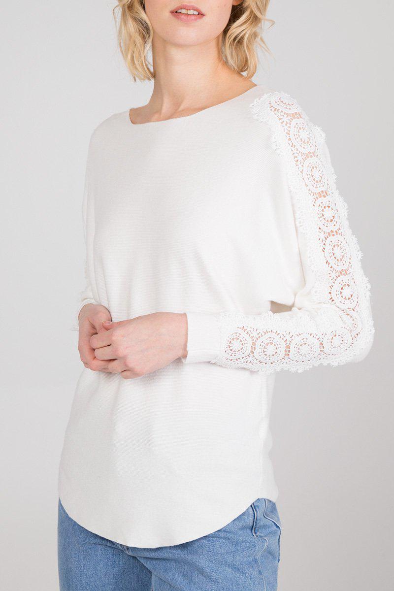 QED London Crotchet Sleeve Jumper - JAC’s Fabrics and Crafts