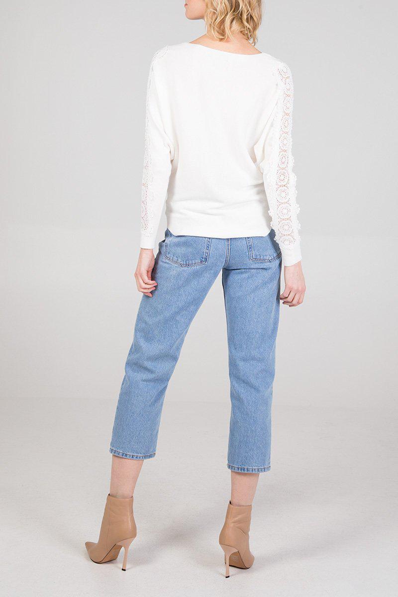 QED London Crotchet Sleeve Jumper - JAC’s Fabrics and Crafts