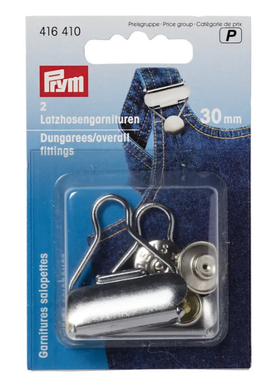 Prym Dungarees/Overall Fittings steel silver 40 mm - JAC’s Fabrics and Crafts