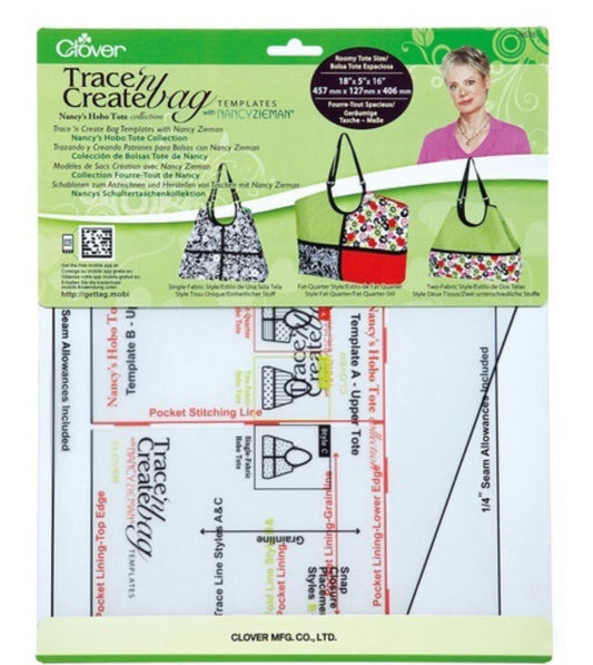 Clover Trace n Create Bag Template with Nancy Zieman: Nancy's Hobo Tote collection - JAC’s Fabrics and Crafts