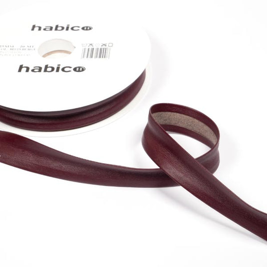 25MM IMITATION LEATHER BIAS 1M 430 Burgundy (per metre) - JAC’s Fabrics and Crafts