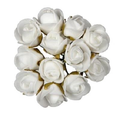 2cm White Foam Rose - JAC’s Fabrics and Crafts