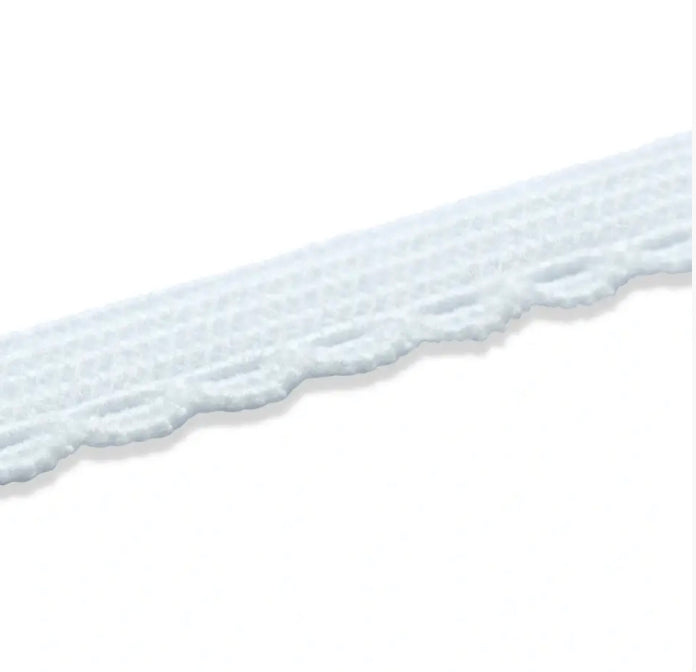 Prym Elastic Fancy Lace 10mm White 2m - JAC’s Fabrics and Crafts