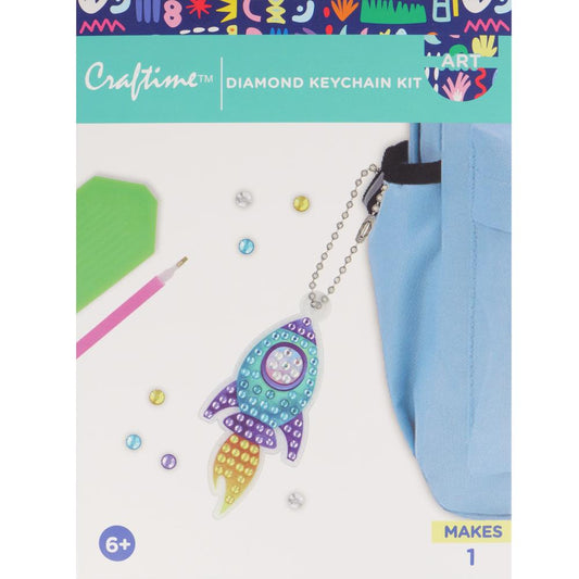 Diamond Art Keychain – Space Rocket Craft Kit for Kids