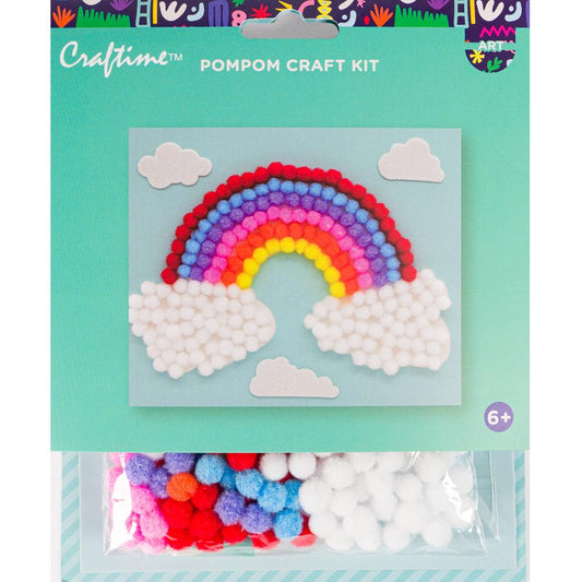 Craftime™ Mini Pom Pom Kit – Rainbow & Clouds