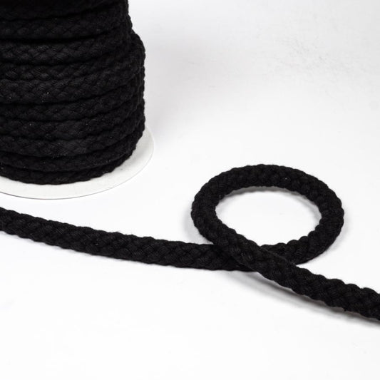 100% Cotton Piping Cord – Round Size 9 (Black)