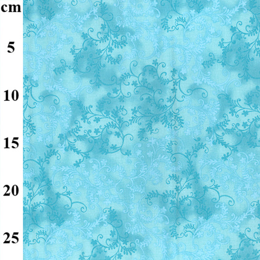 Mystic Vine Cotton – Aqua – 110cm