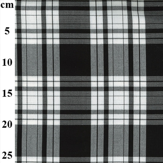 Black and White Polyviscose Tartan Checks Clothing Home DÃ©cor Crafts Fabric - JAC’s Fabrics and Crafts