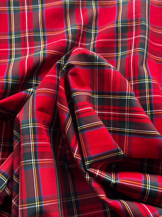 Red Tartan Flat Woven Cotton Fabric – Per Metre