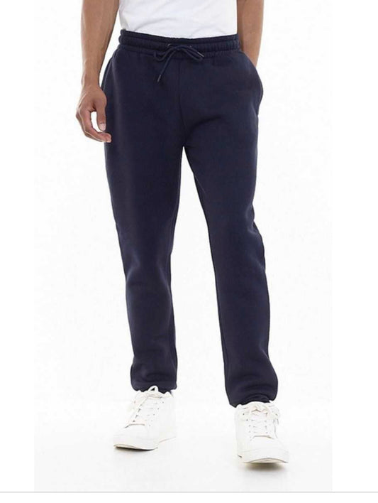 Brave Soul Men Navy Brushed Back Fleece Cuffed Skinny Joggers - Slim - JAC’s Fabrics and Crafts