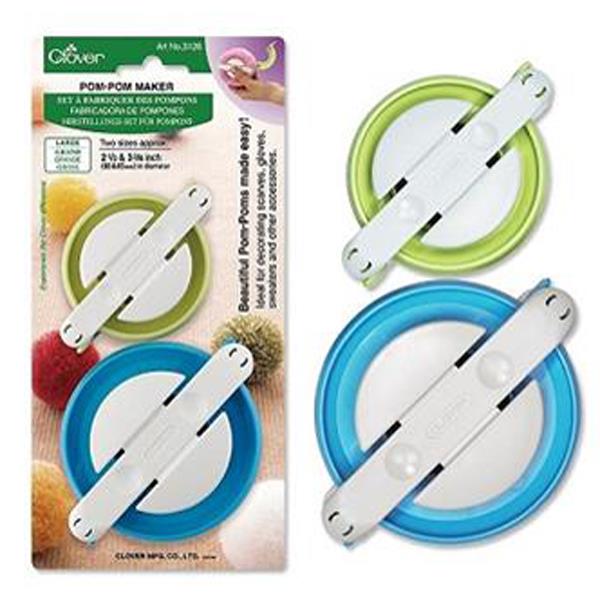 Clover Pom-Pom Maker Set – Large Sizes (2.5" & 3.375")