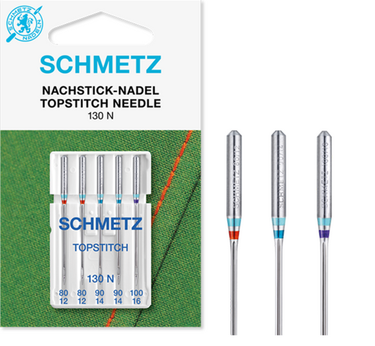 Schmetz Topstitch Sewing Machine Needles – Assorted Sizes (Pack of 5)