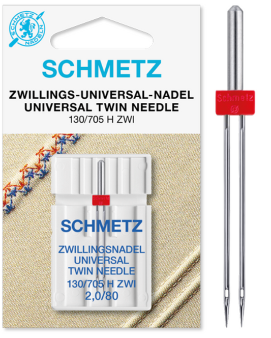Schmetz Universal Twin Needle – 2.0mm / 80 Size